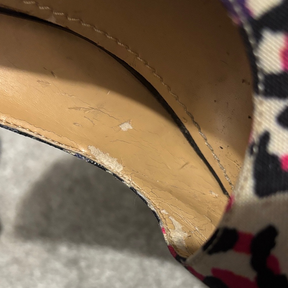 Nine West Multicolor Leopard Print Peep-Toe Heels - Picture 3 of 5